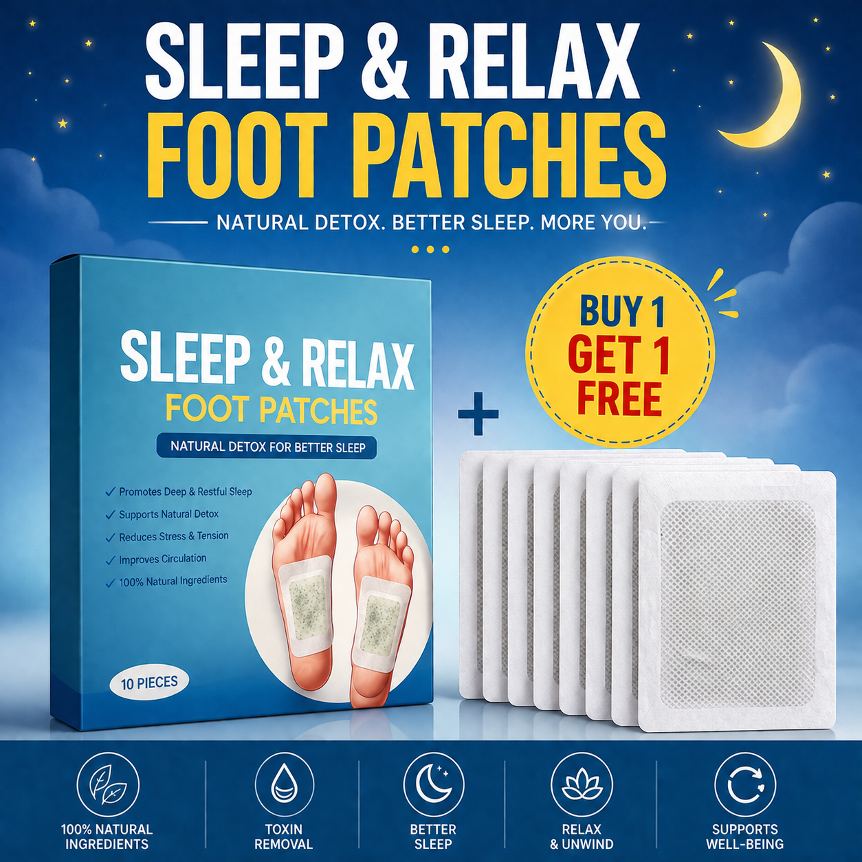 Sleep & Relax Foot Patches | Buy 1 Get 1 FREE