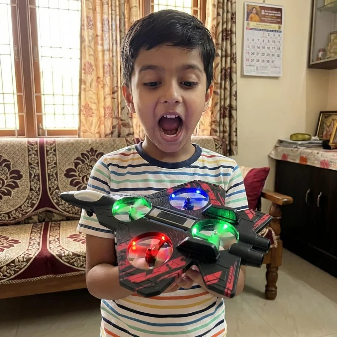 2-in-1 RC Jet Fighter & Mini Quadcopter Drone - 360° Stunt Flip, 2.4GHz Easy-to-Fly Remote Control Plane for Kids & Adults